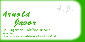 arnold javor business card